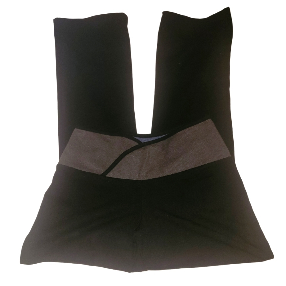 The Girls Black Leggings With Grey Waist S